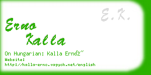 erno kalla business card